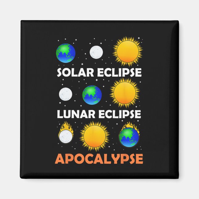 Solar Eclipse Lunar Science Teacher Space Eclipse  Magnet (Front)