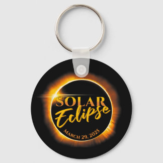 Solar Eclipse March 29 2025 Commemorative  Key Ring