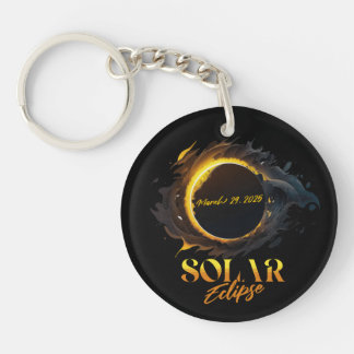 Solar Eclipse March 29 2025 Commemorative  Key Ring