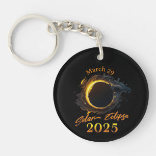  Solar Eclipse March 29 2025 Commemorative  Key Ring