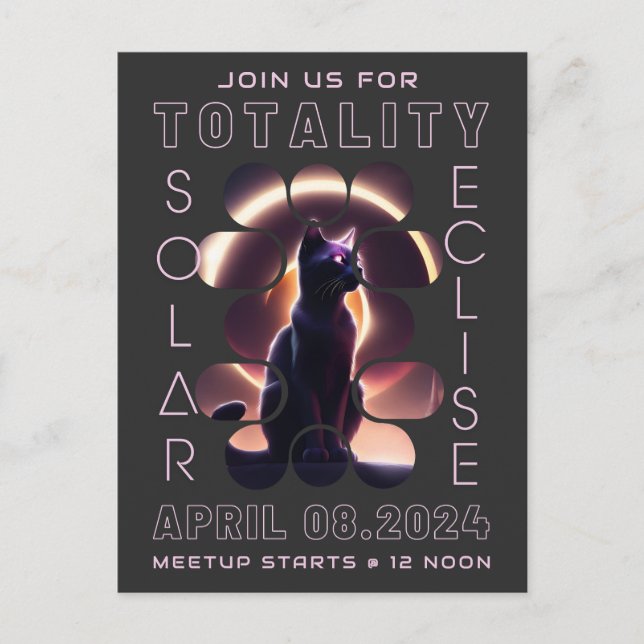 Solar Eclipse Meetup 2024 | Invitation Postcard (Front)