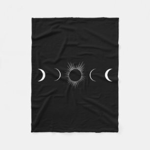 Solar Eclipse Moon Phases Totality  Fleece Blanket