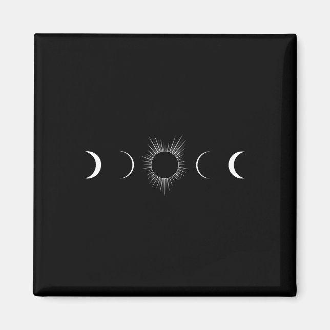 Solar Eclipse Moon Phases Totality  Magnet (Front)