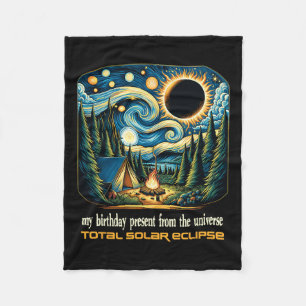 Solar Eclipse My Birthday Present From The Univers Fleece Blanket
