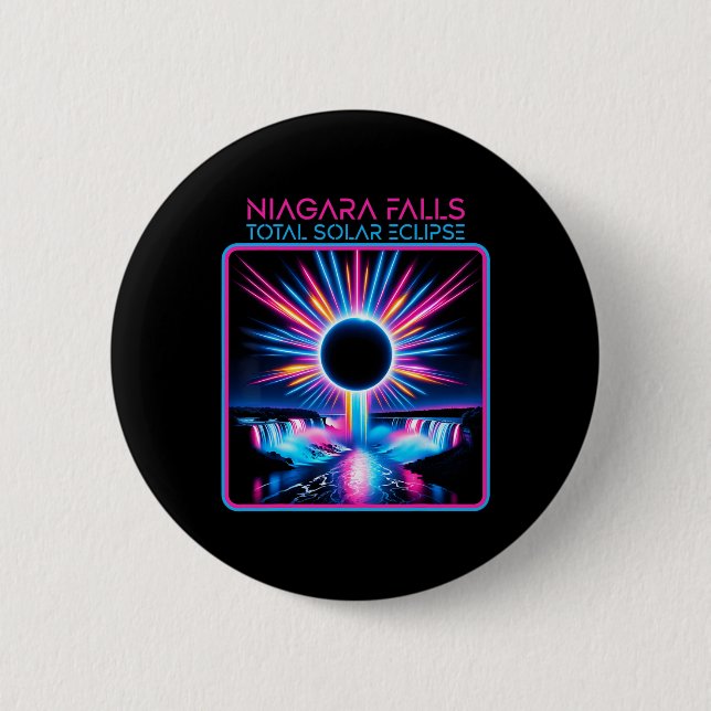 Solar Eclipse Niagara Falls Totality Event Souveni 6 Cm Round Badge (Front)