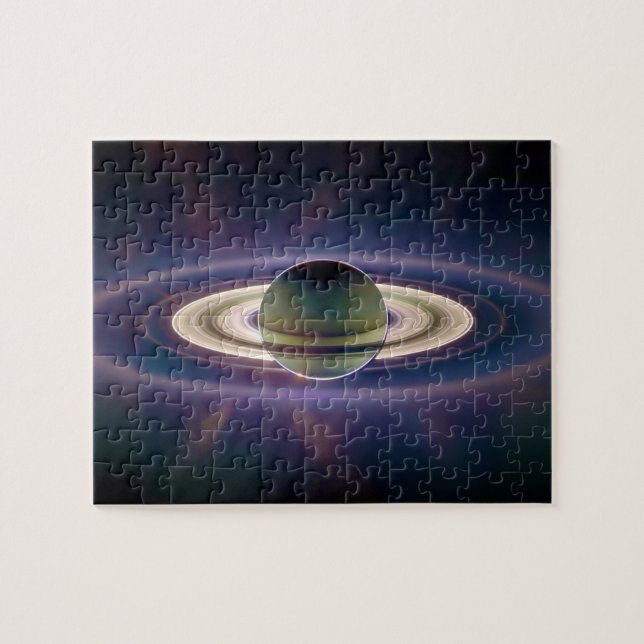 Solar Eclipse Of Saturn from Cassini Spacecraft Jigsaw Puzzle (Horizontal)