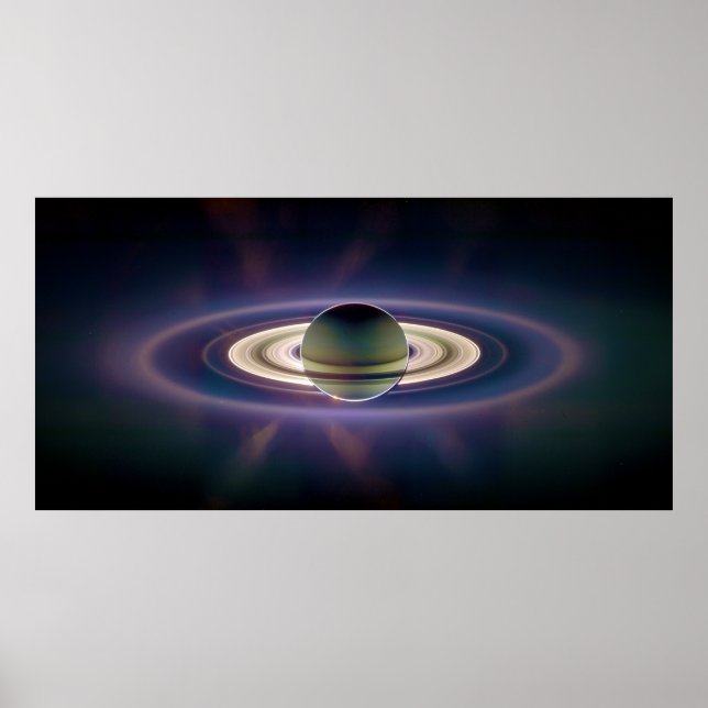 Solar Eclipse Of Saturn from Cassini Spacecraft Poster (Front)