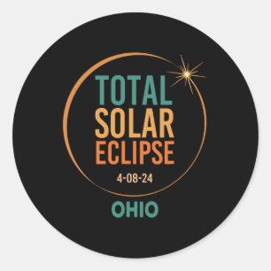 Solar Eclipse Ohio April 8 2024 Total Totality  Classic Round Sticker