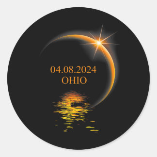 Solar Eclipse Ohio Usa Totality 1  Classic Round Sticker