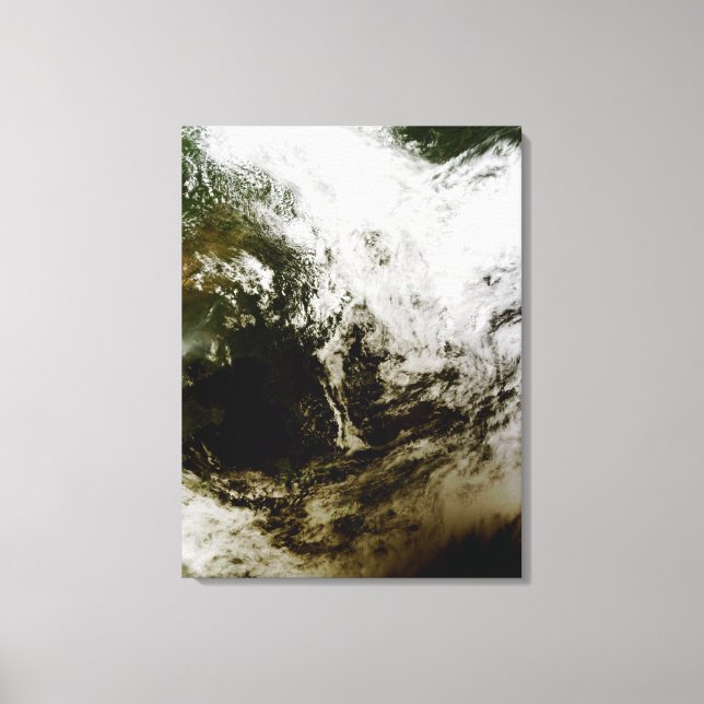 Solar eclipse over southeast Asia Canvas Print (Front)