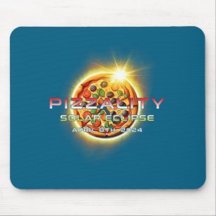 Solar Eclipse Pizzality Eclipse Pizza Illustration Mouse Pad