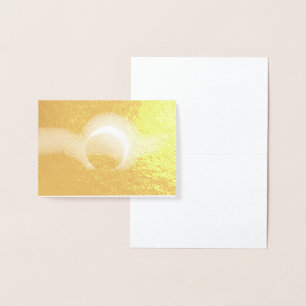 Solar Eclipse Real Metallic Gold Foil Print Card