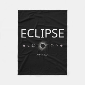 Solar Eclipse Shirt 2024 Total Eclipse Phases  Fleece Blanket