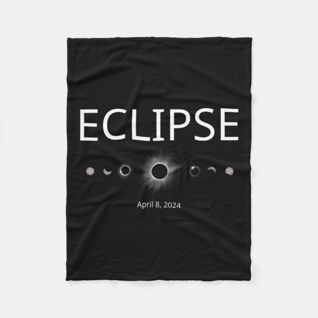 Solar Eclipse Shirt 2024 Total Eclipse Phases  Fleece Blanket (Front)