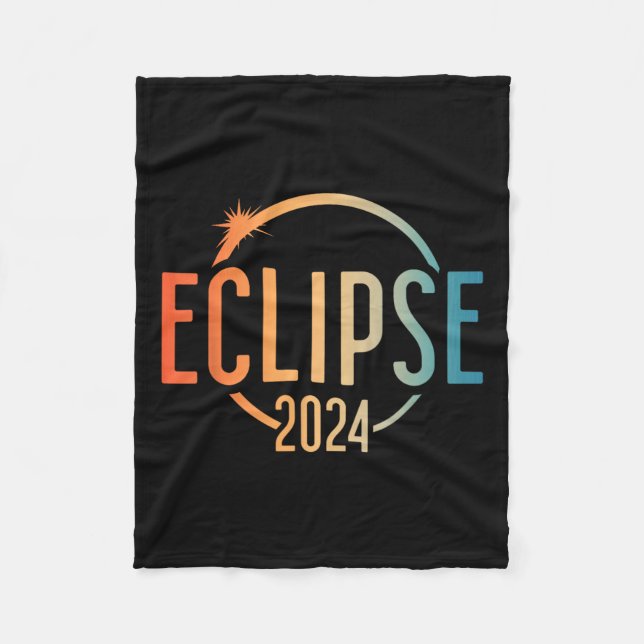 Solar Eclipse Shirt 2024 Total Solar Eclipse 4.08. Fleece Blanket (Front)