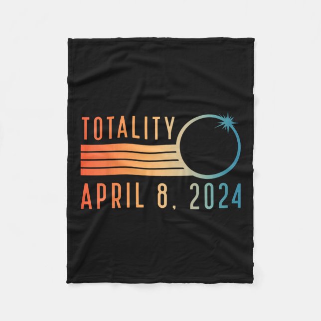 Solar Eclipse Shirt April 8 2024 Totality Solar Ec Fleece Blanket (Front)