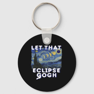 Solar Eclipse Shirt Commemorative Van Gogh Joke Key Ring