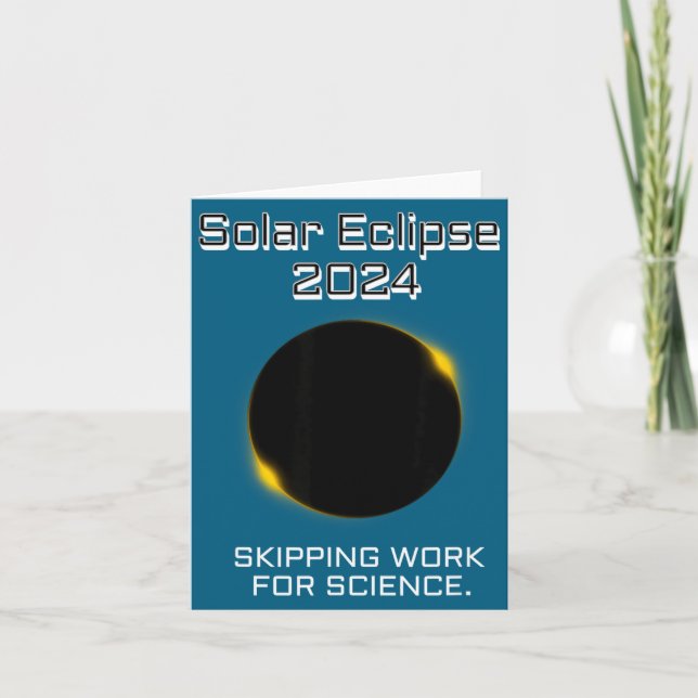Solar Eclipse Skipping Work Science Illustration Card (Front)