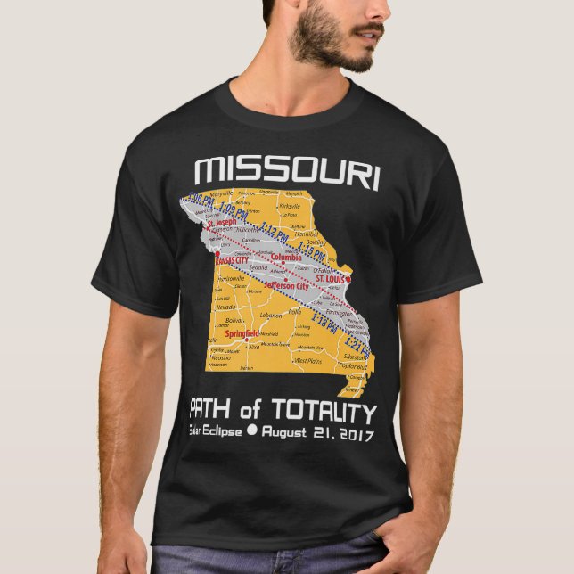Solar Eclipse T PREMIUM MISSOURI MAP PATH of TOTAL T-Shirt (Front)