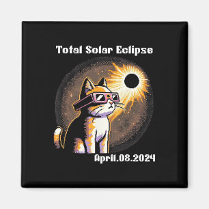 Solar Eclipse Tee 2024 Cat Wearing Solar Eclipse G Magnet