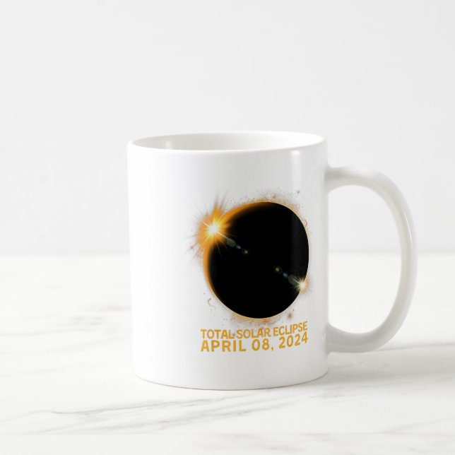 Solar Eclipse Tee 2024 Total Solar Eclipse 4.08.24 Coffee Mug (Right)