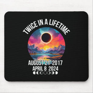 Solar Eclipse Tee Twice In A Lifetime April 08 Apr Mouse Pad