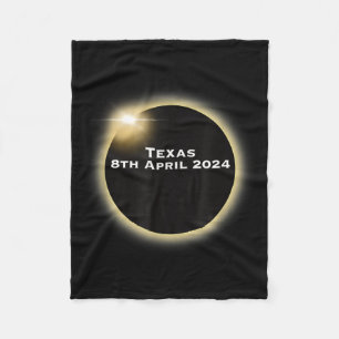 Solar Eclipse Texas 2024 Fleece Blanket