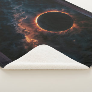 Solar Eclipse That Inspires Awe AI Art by Xzendor7 Sherpa Blanket