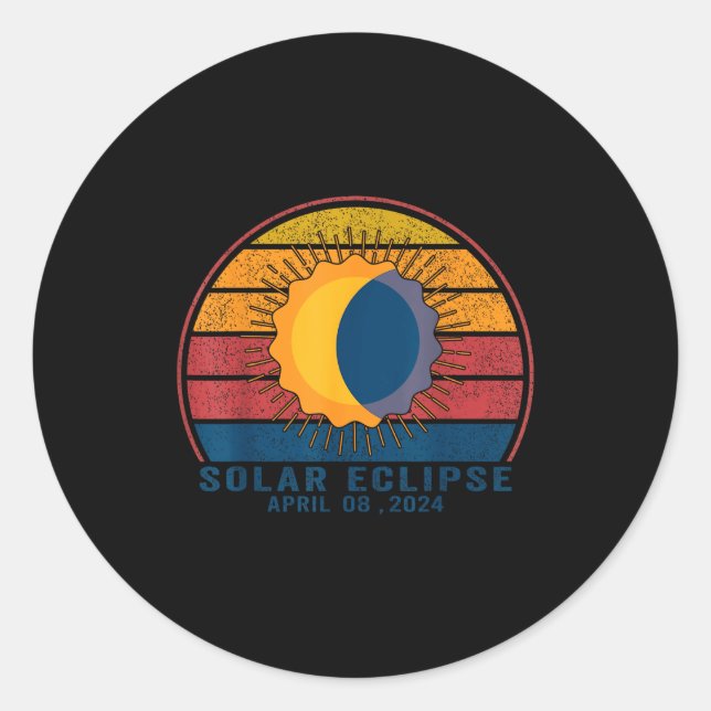 Solar Eclipse Total Solar Eclipse Classic Round Sticker (Front)