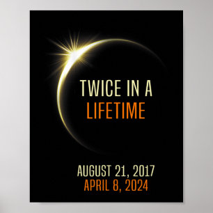 Solar Eclipse Twice In Lifetime 2024 Total Solar E Poster