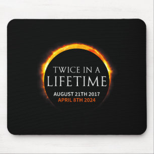 Solar Eclipse Twice Lifetime Solar Illustration Mouse Pad