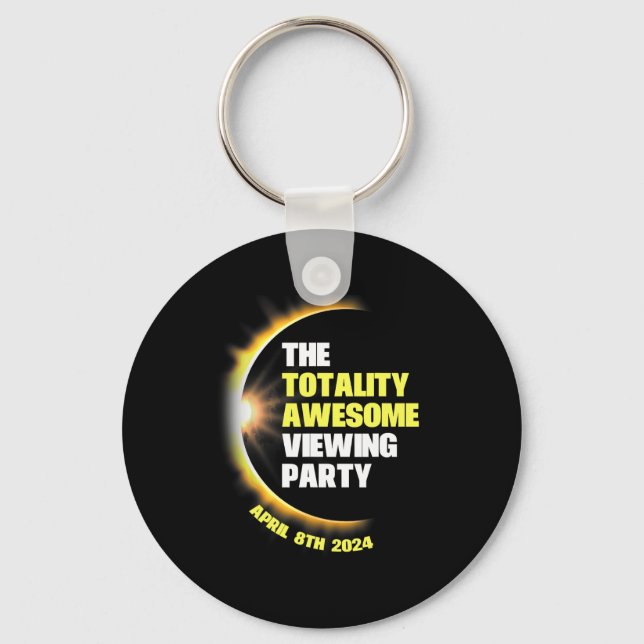 Solar Eclipse Viewing Party 2024 Total Solar Eclip Key Ring (Front)