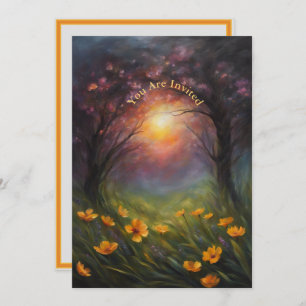 Solar Eclipse Viewing Party Fully Custom Flowers Invitation