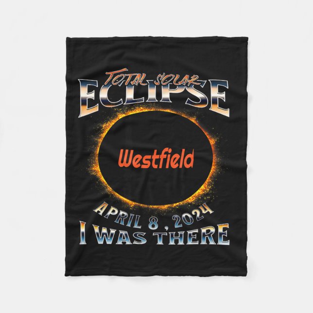 Solar Eclipse Westfield Indiana There Illustration Fleece Blanket (Front)
