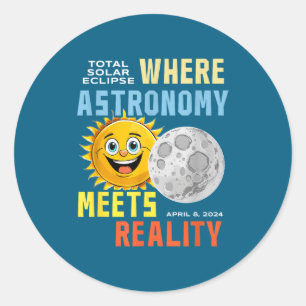 Solar Eclipse Where Astronomy Meets Classic Round Sticker