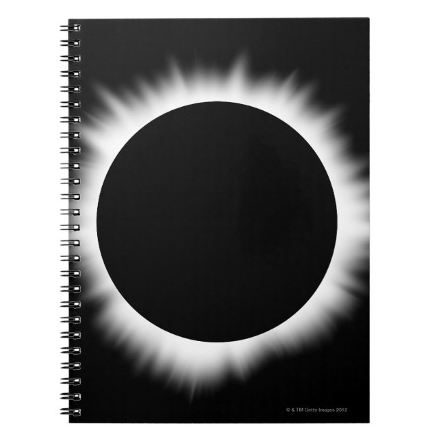 Solar Eclipse with Corona Spiral Notebook (Front)
