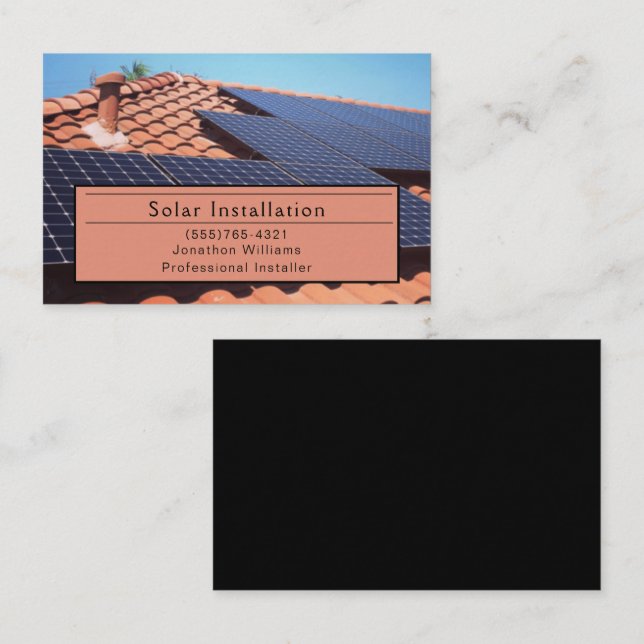 Solar Energy Instillation Service Business Card (Front/Back)