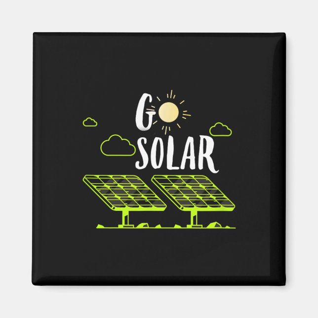 Solar Energy Solar Panels Go Solar Funny Solar Pow Magnet (Front)
