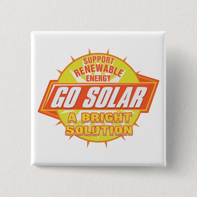 Solar Energy Solution 15 Cm Square Badge (Front)