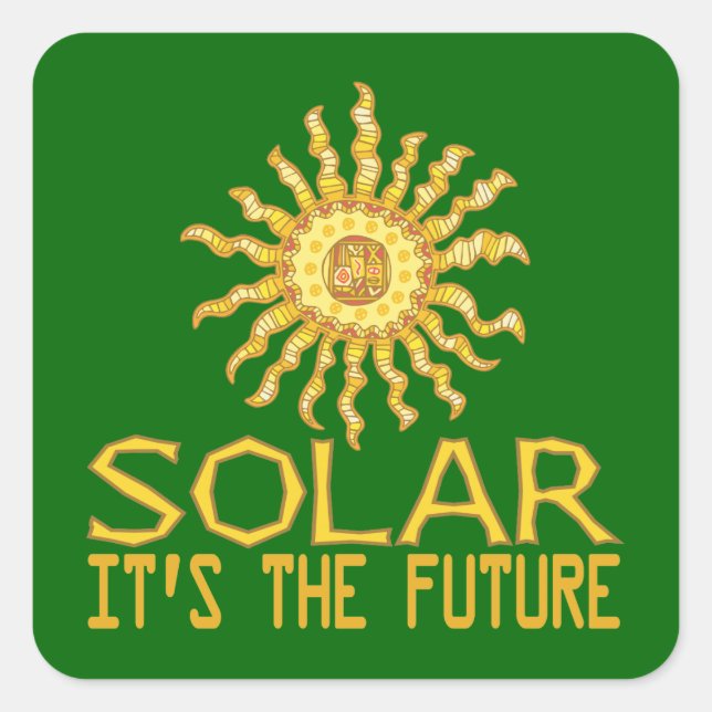Solar Energy Square Sticker (Front)