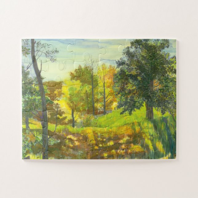 Solar fall  painting watercolor jigsaw puzzle (Horizontal)