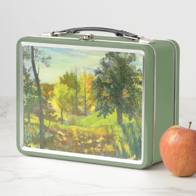 Solar fall  painting watercolor metal lunch box (In Situ)