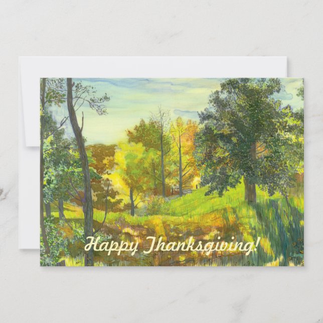 Solar fall  painting watercolor on silk card (Front)