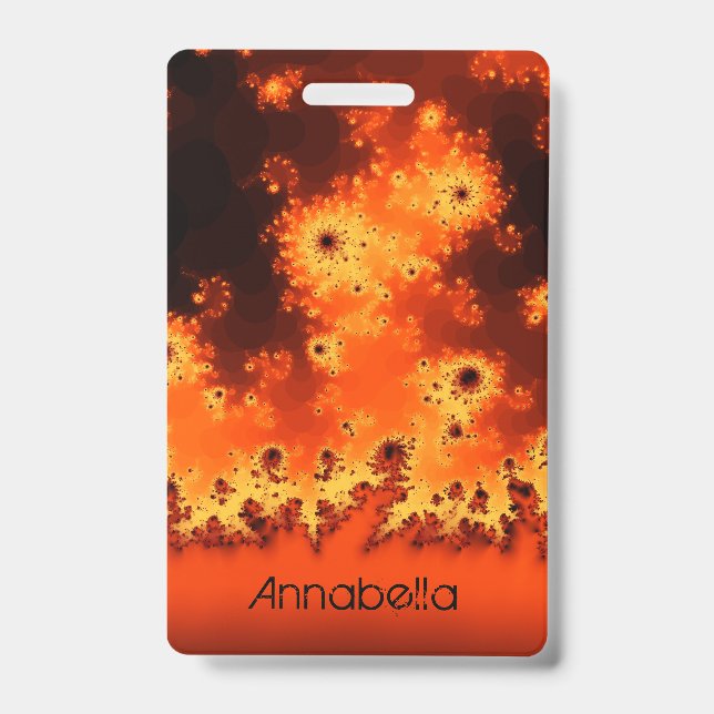 Solar Flare Fractal Name Badge ID Badge (Front)