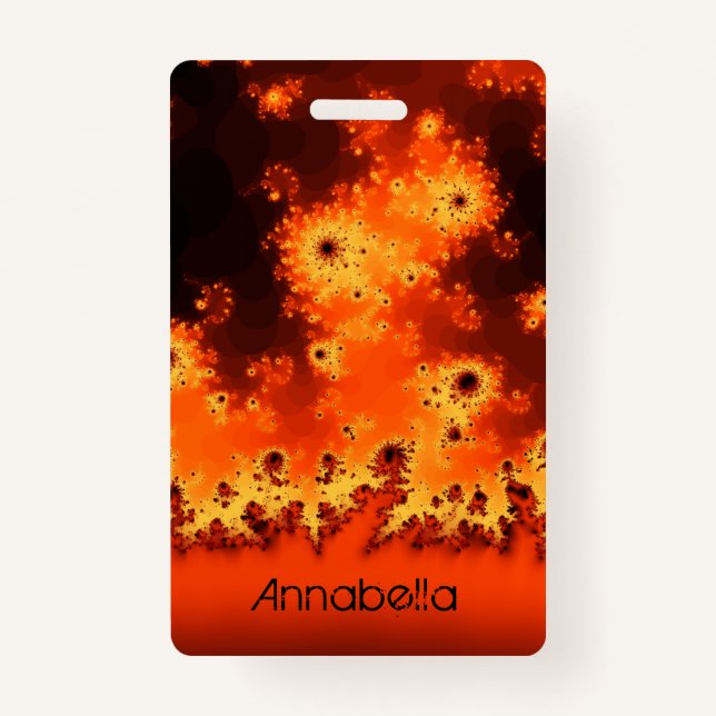 Solar Flare Fractal Name Badge ID Badge (Front)