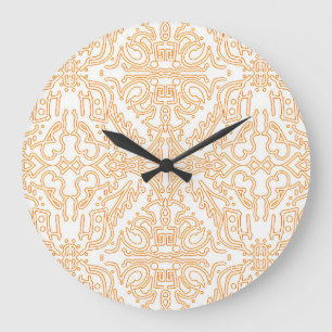 Solar Flare Gold Damask Phone / iPad case Large Clock