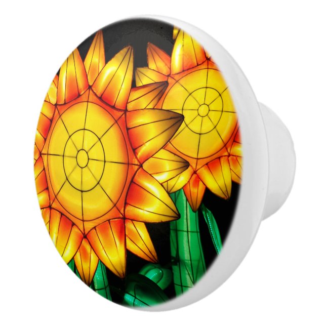 Solar Flare Sunflowers  Ceramic Knob (Right)