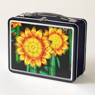 Solar Flare Sunflowers Metal Lunch Box