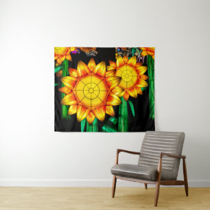 Solar Flare Sunflowers  Tapestry