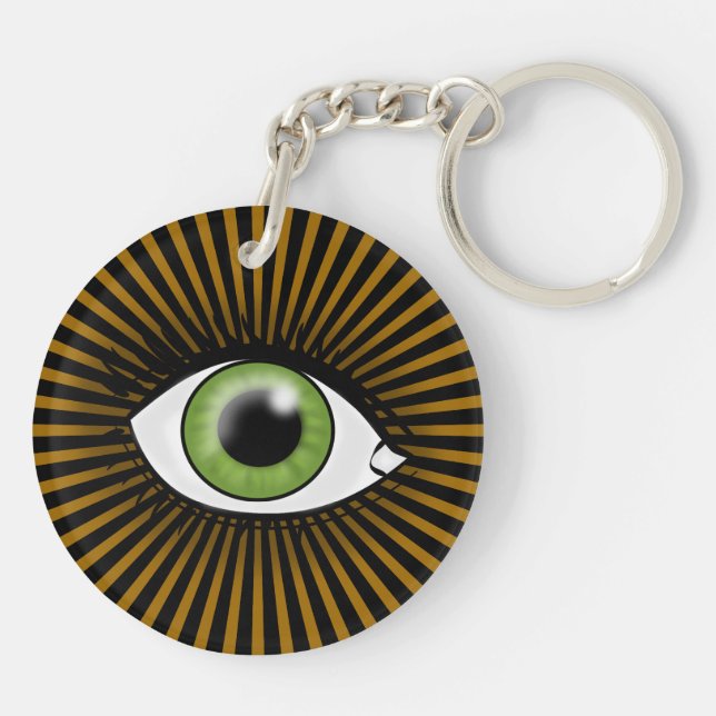 Solar Green Eye Key Ring (Back)